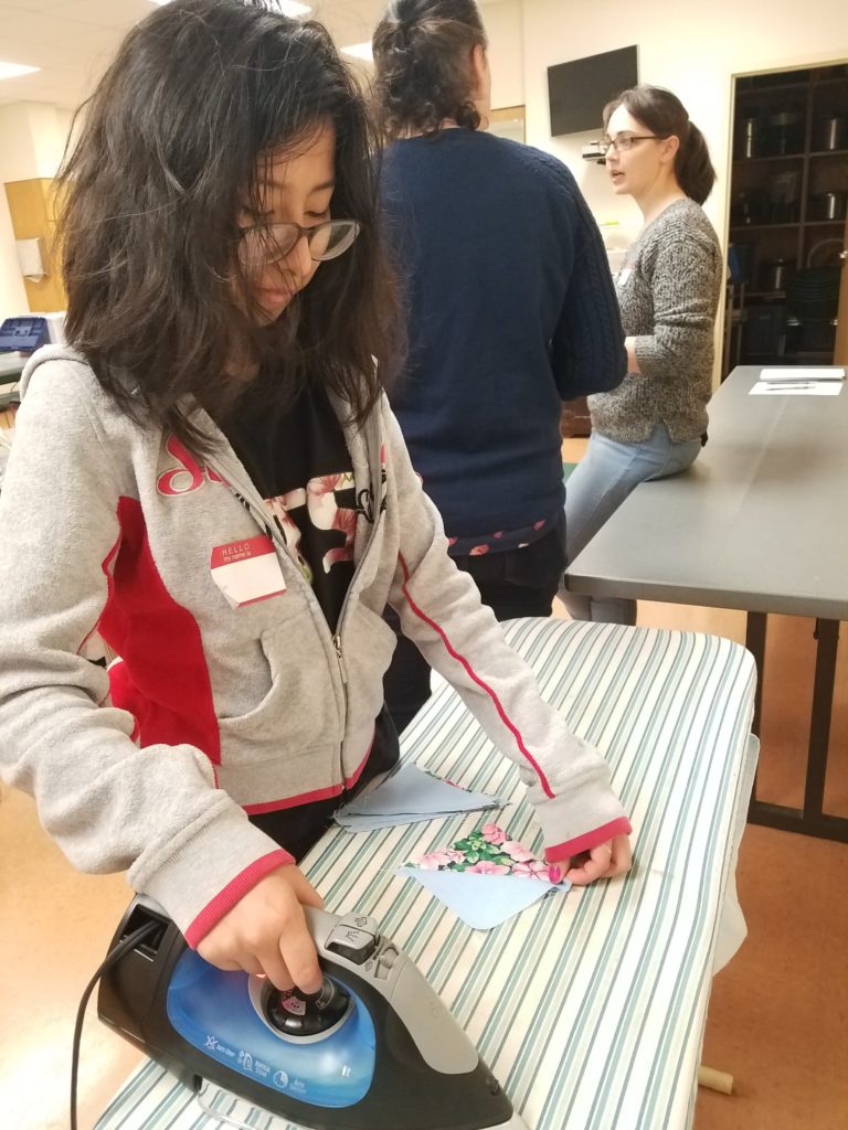 Young 4-Hers ironing