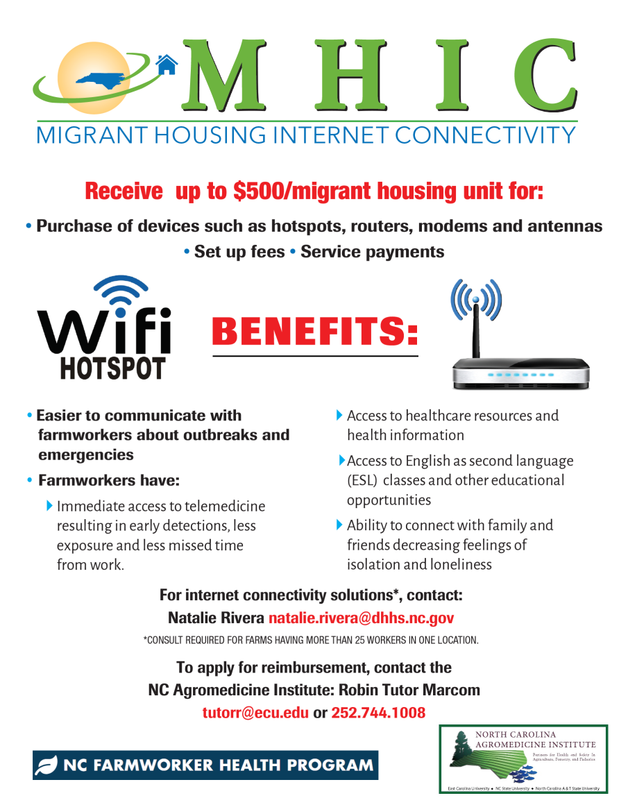 Migrant Housing Internet Connectivity flyer