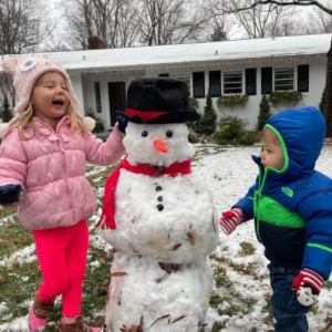 snowman with children