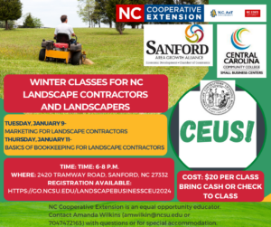 Flyer for January Landscaper Classes