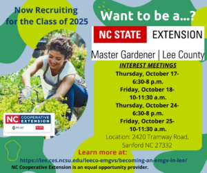 Cover photo for Lee County EMG Class of 2025:  So, You Want to Be an Extension Master Gardener Volunteer?